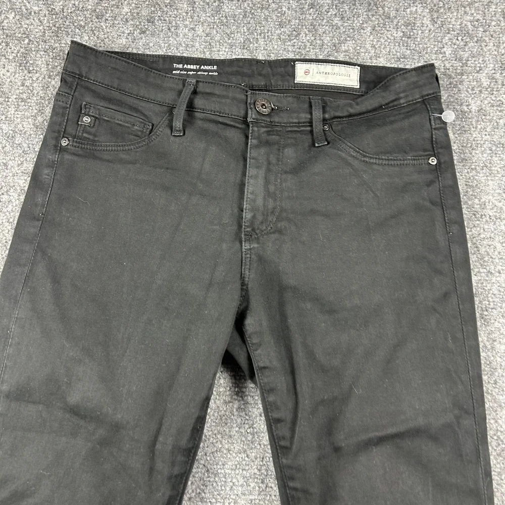 AG Adriano Goldschmied The Abbey Ankle Jeans Womens 27R Black Super Skinny Raw‎